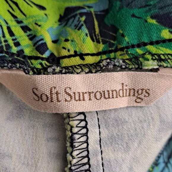 Soft Surroundings Size XL Green Blue Pull On Stretch Pants Ankle Length Skinny - Picture 10 of 14